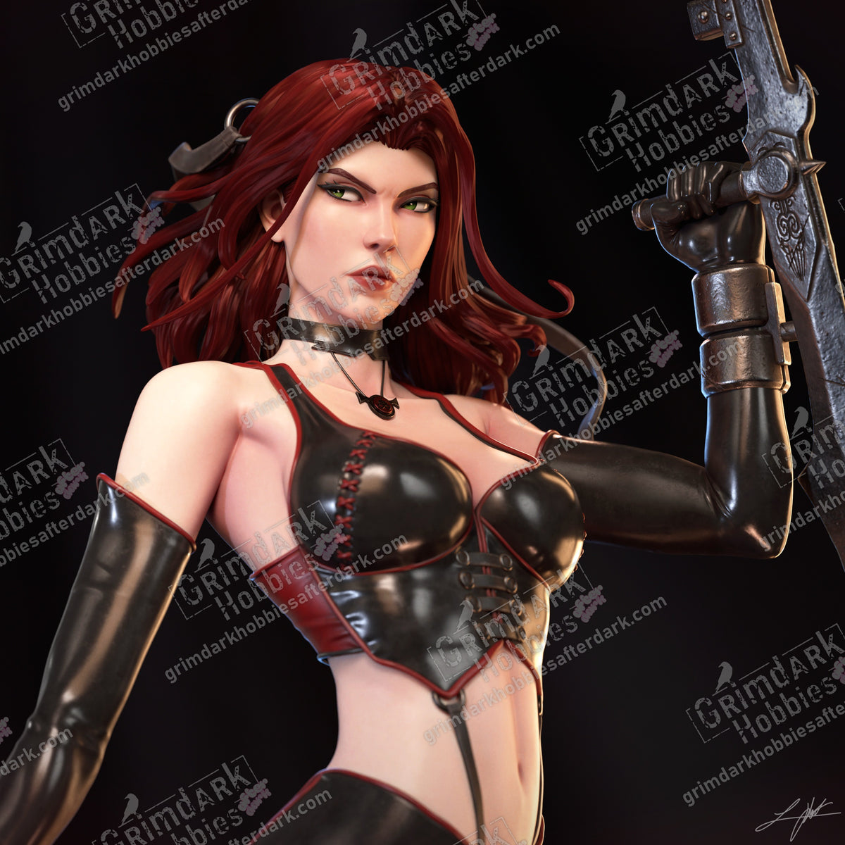Bloodrayne resin pin-up figure kit by Abe3D, 1:24 scale, view 1 of 17