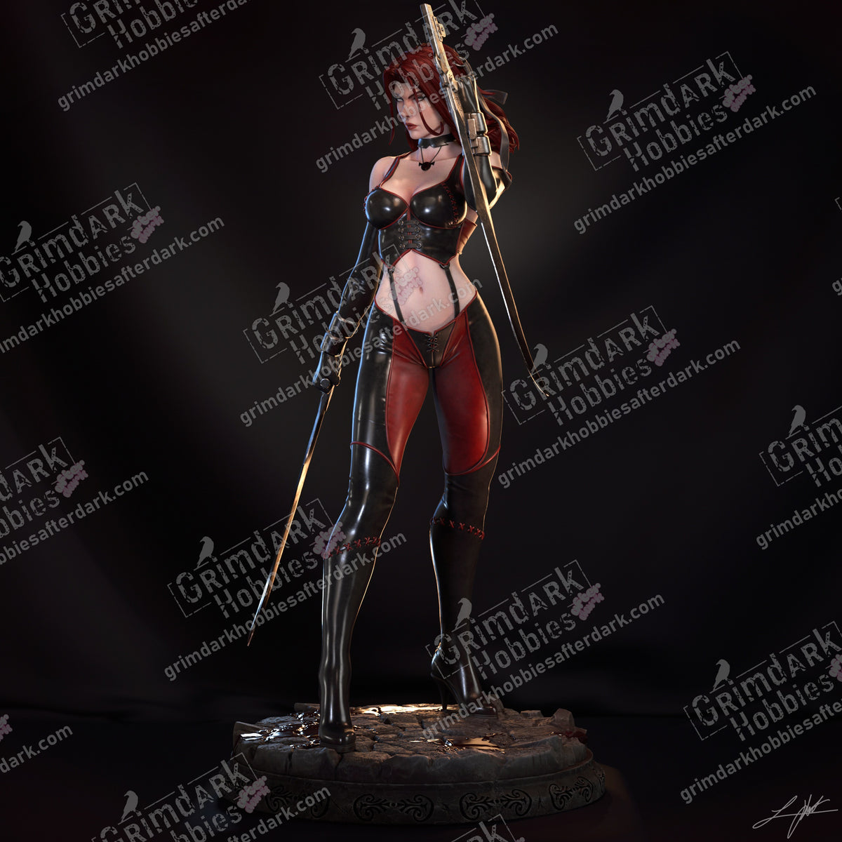 Bloodrayne resin pin-up figure kit by Abe3D, 1:24 scale, view 1 of 17