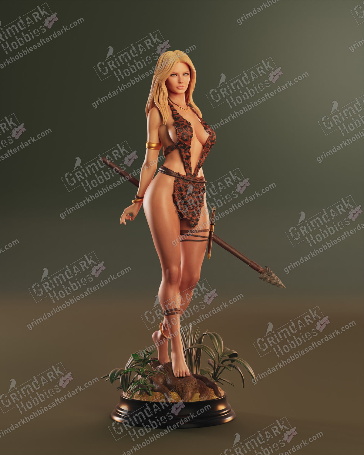 Sheena resin pin-up figure kit by Abe3D, 1:10 to 1:4 scale, view 1 of 11