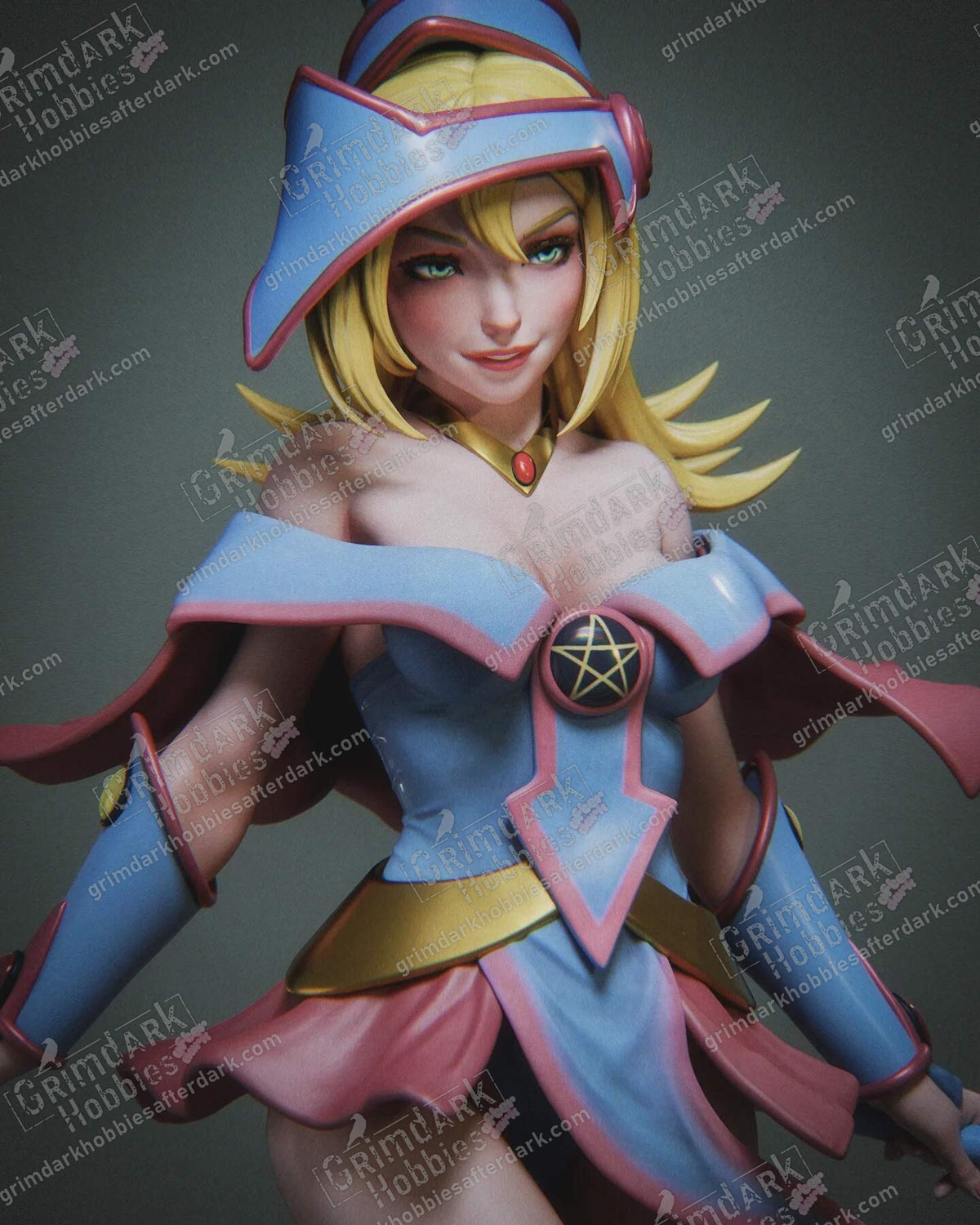 Dark Magician Girl resin pin-up figure kit by Abe3D, 1:10 to 1:4 scale, view 1 of 10