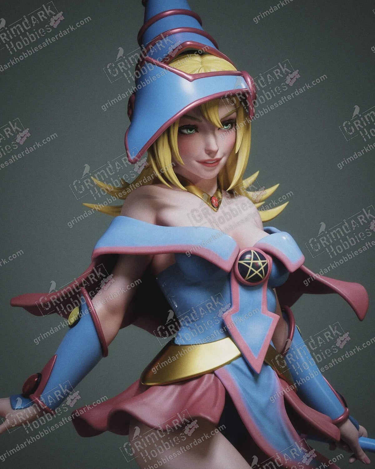 Dark Magician Girl resin pin-up figure kit by Abe3D, 1:10 to 1:4 scale, view 1 of 10