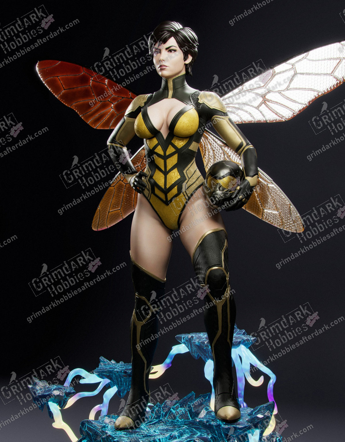 Wasp resin pin-up figure kit by Abe3D, 1:10 to 1:4 scale, view 1 of 9