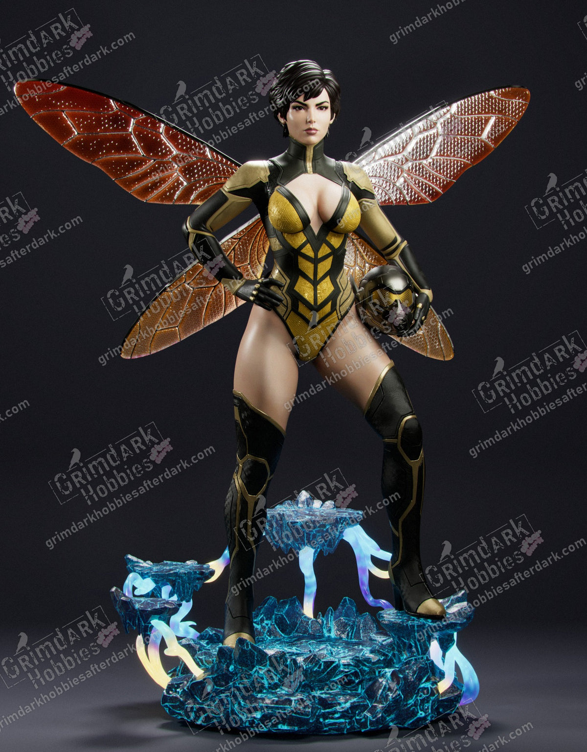 Wasp resin pin-up figure kit by Abe3D, 1:10 to 1:4 scale, view 1 of 9