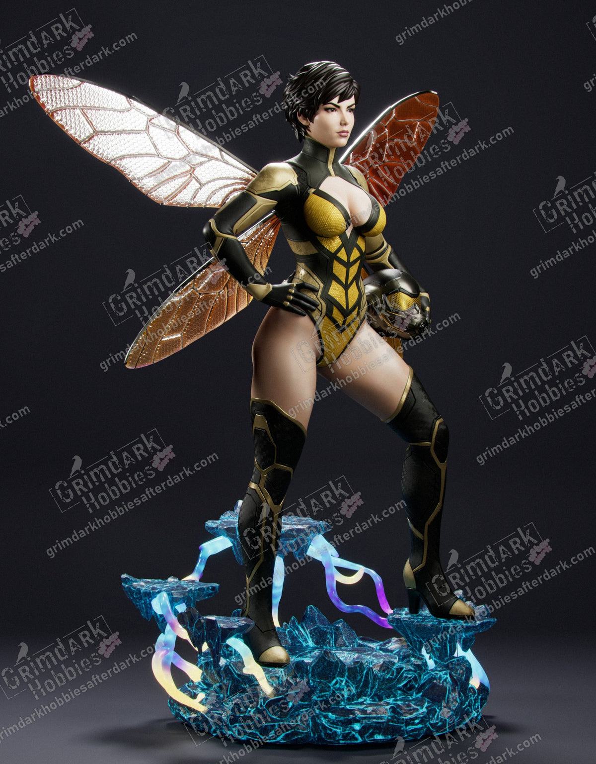 Wasp resin pin-up figure kit by Abe3D, 1:10 to 1:4 scale, view 1 of 9