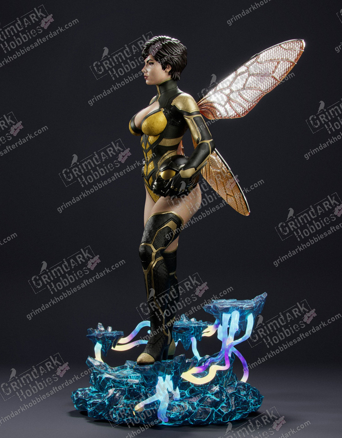 Wasp resin pin-up figure kit by Abe3D, 1:10 to 1:4 scale, view 1 of 9