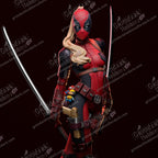 Lady Deadpool resin pin-up figure kit by Abe3D, 1:10 to 1:4 scale, view 1 of 9
