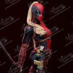 Lady Deadpool resin pin-up figure kit by Abe3D, 1:10 to 1:4 scale, view 1 of 9