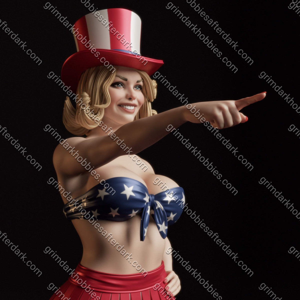 Abe3D All-American Bombshell – 1:10-1:4 Scale Print-to-Order Model