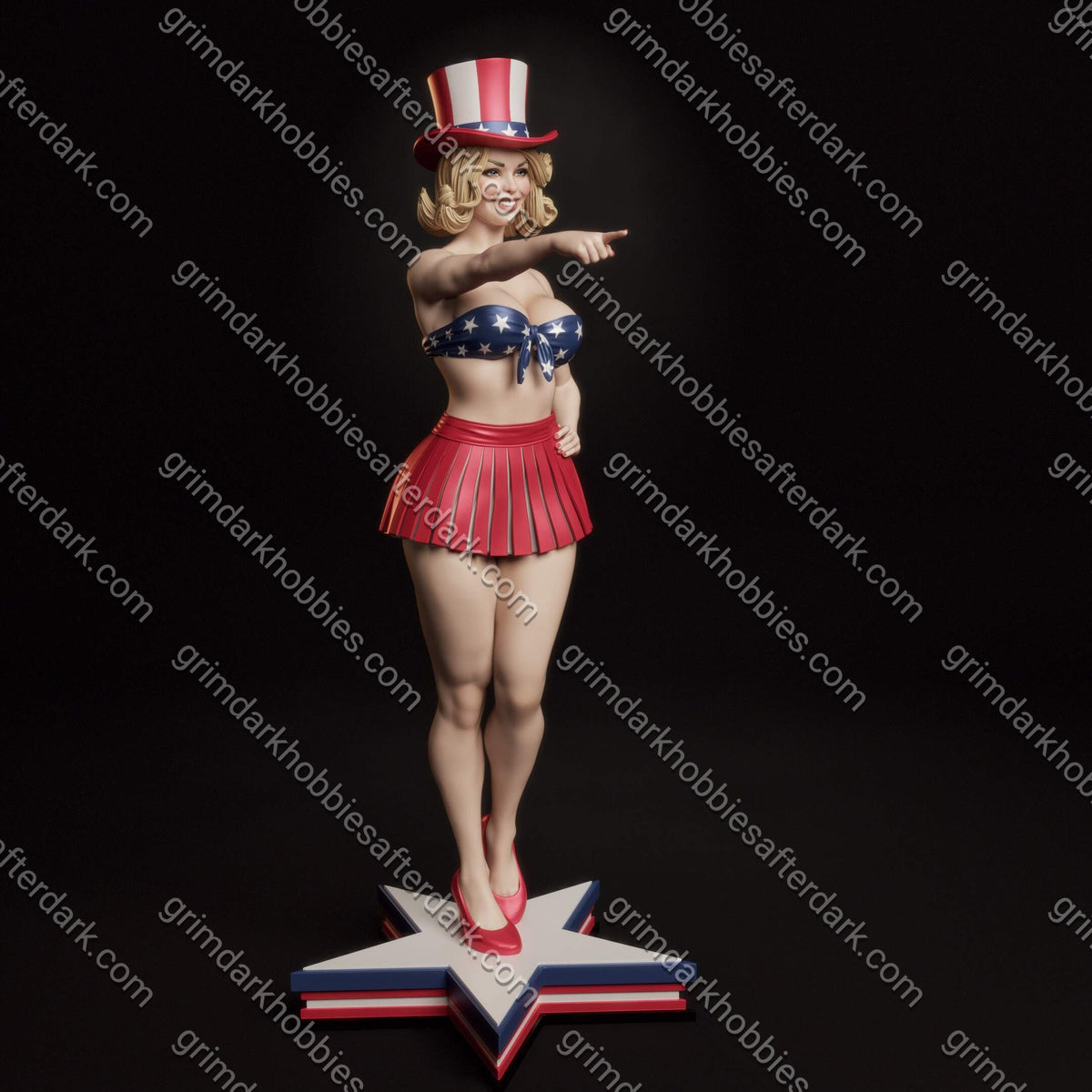 Abe3D All-American Bombshell – 1:10-1:4 Scale Print-to-Order Model