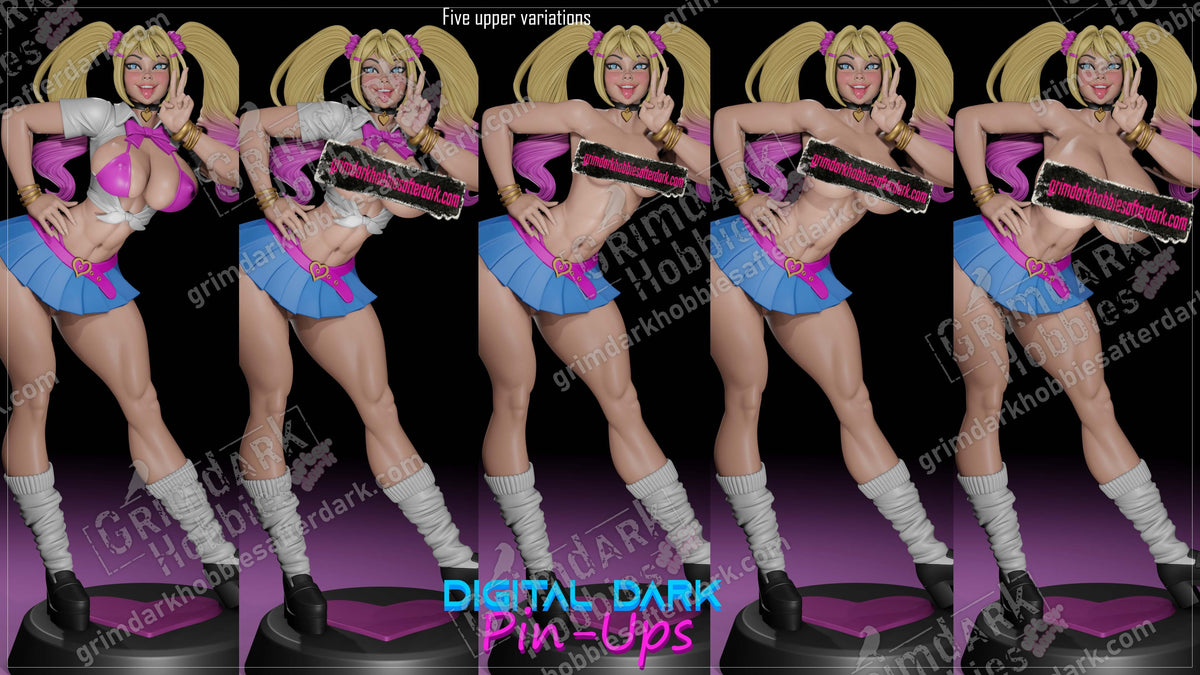 Gyaru Girl resin pin-up figure kit by Digital Dark Pin-Ups, 1:10 to 1:4 scale, view 1 of 5