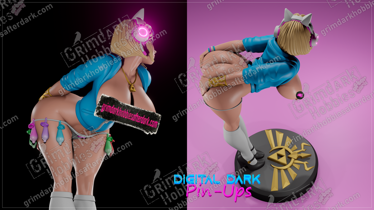 Naughty Zelda resin pin-up figure kit by Digital Dark Pin-Ups, 1:24 scale, view 2 of 3