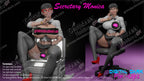 Monica Secretary resin pin-up figure kit by Digital Dark Pin-Ups, 1:10 to 1:4 scale, view 1 of 2