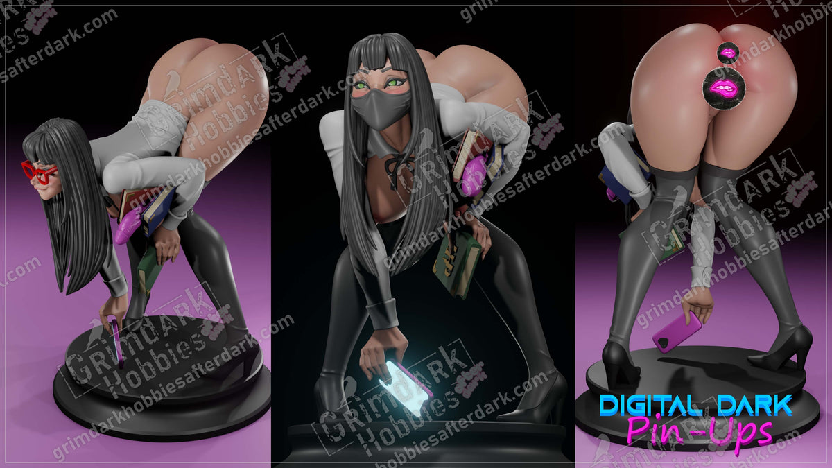 Office Girl resin pin-up figure kit by Digital Dark Pin-Ups, 1:10 to 1:4 scale, view 1 of 3