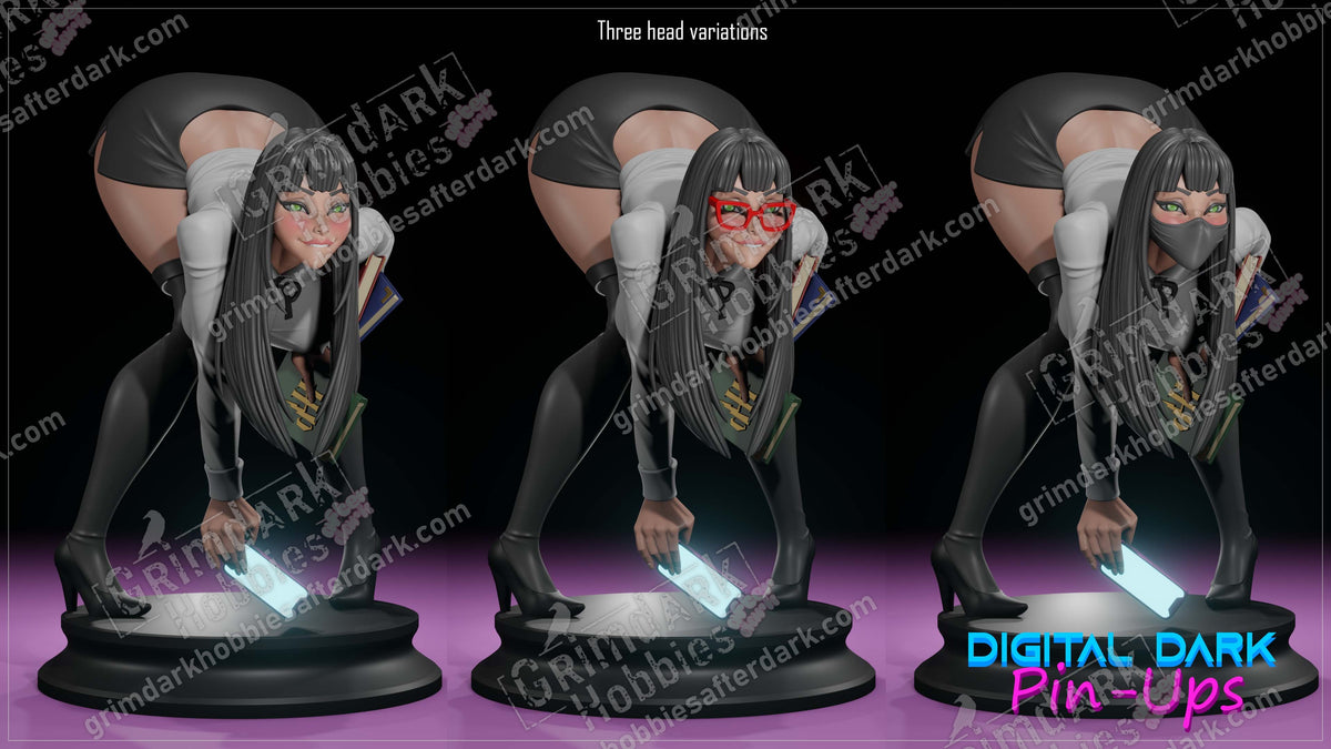 Office Girl resin pin-up figure kit by Digital Dark Pin-Ups, 1:10 to 1:4 scale, view 1 of 3
