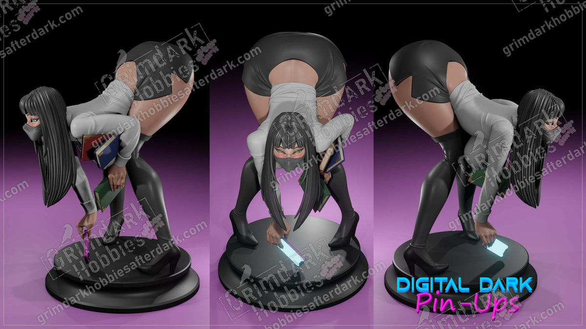 Office Girl resin pin-up figure kit by Digital Dark Pin-Ups, 1:10 to 1:4 scale, view 1 of 3