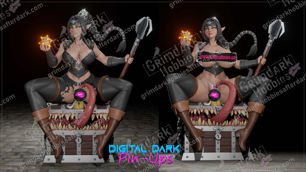 Shadowheart resin pin-up figure kit by Digital Dark Pin-Ups, 1:10 to 1:4 scale, view 1 of 3