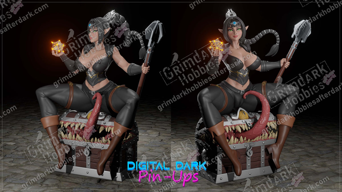 Shadowheart resin pin-up figure kit by Digital Dark Pin-Ups, 1:10 to 1:4 scale, view 1 of 3