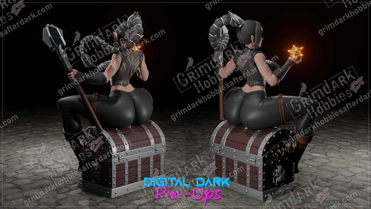 Shadowheart resin pin-up figure kit by Digital Dark Pin-Ups, 1:10 to 1:4 scale, view 1 of 3