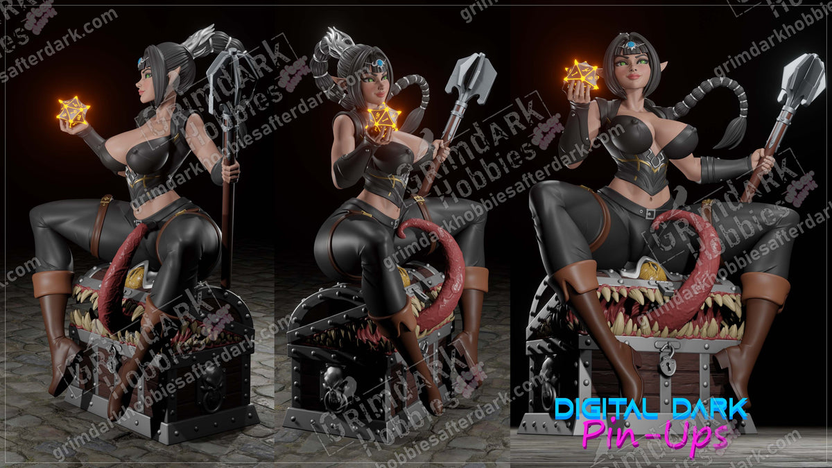 Shadowheart resin pin-up figure kit by Digital Dark Pin-Ups, 1:10 to 1:4 scale, view 1 of 3