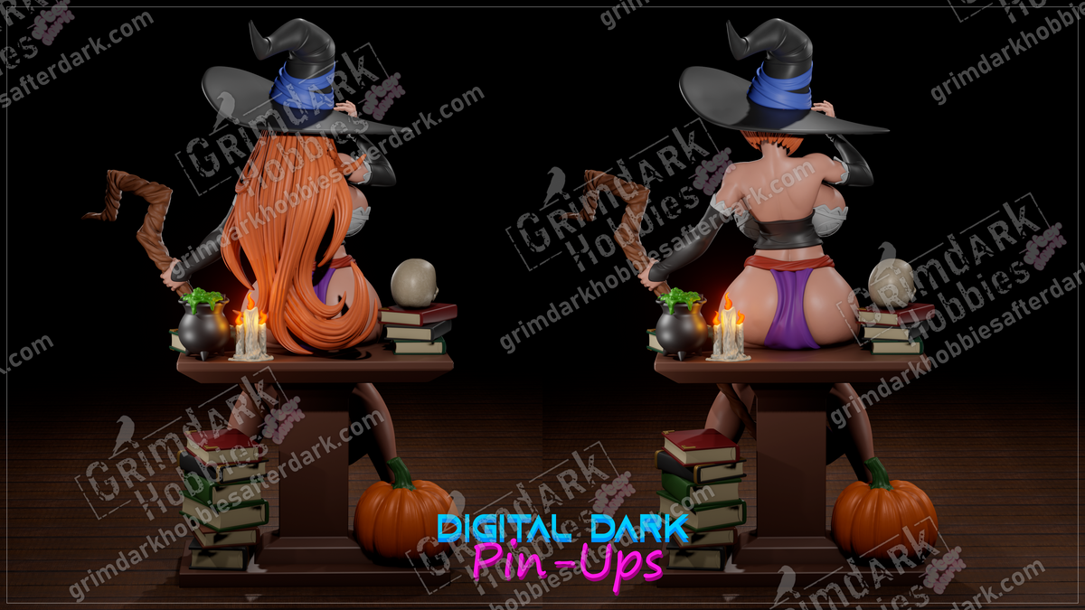 Sorceress resin pin-up figure kit by Digital Dark Pin-Ups, 1:10 to 1:4 scale, view 1 of 3