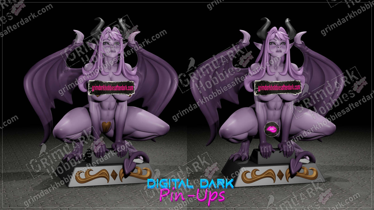 Waifu Gargoyle resin pin-up figure kit by Digital Dark Pin-Ups, 1:10 to 1:6 scale, view 1 of 6
