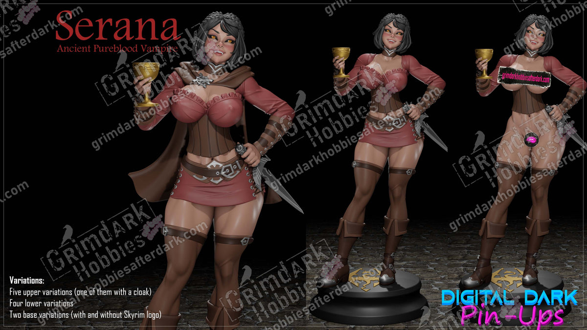 Serana resin pin-up figure kit by Digital Dark Pin-Ups, 1:10 to 1:4 scale, view 1 of 3