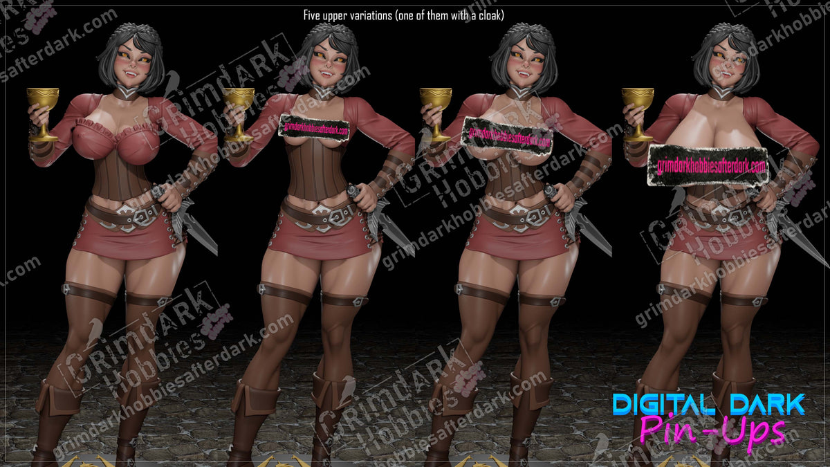 Serana resin pin-up figure kit by Digital Dark Pin-Ups, 1:10 to 1:4 scale, view 1 of 3