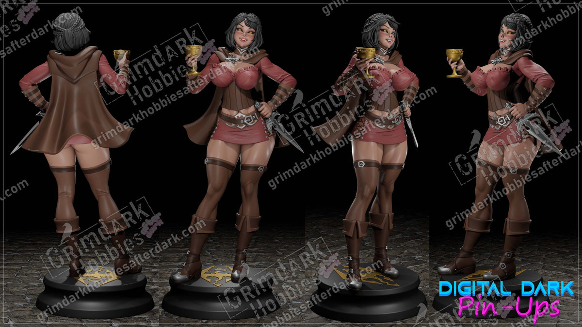 Serana resin pin-up figure kit by Digital Dark Pin-Ups, 1:10 to 1:4 scale, view 1 of 3