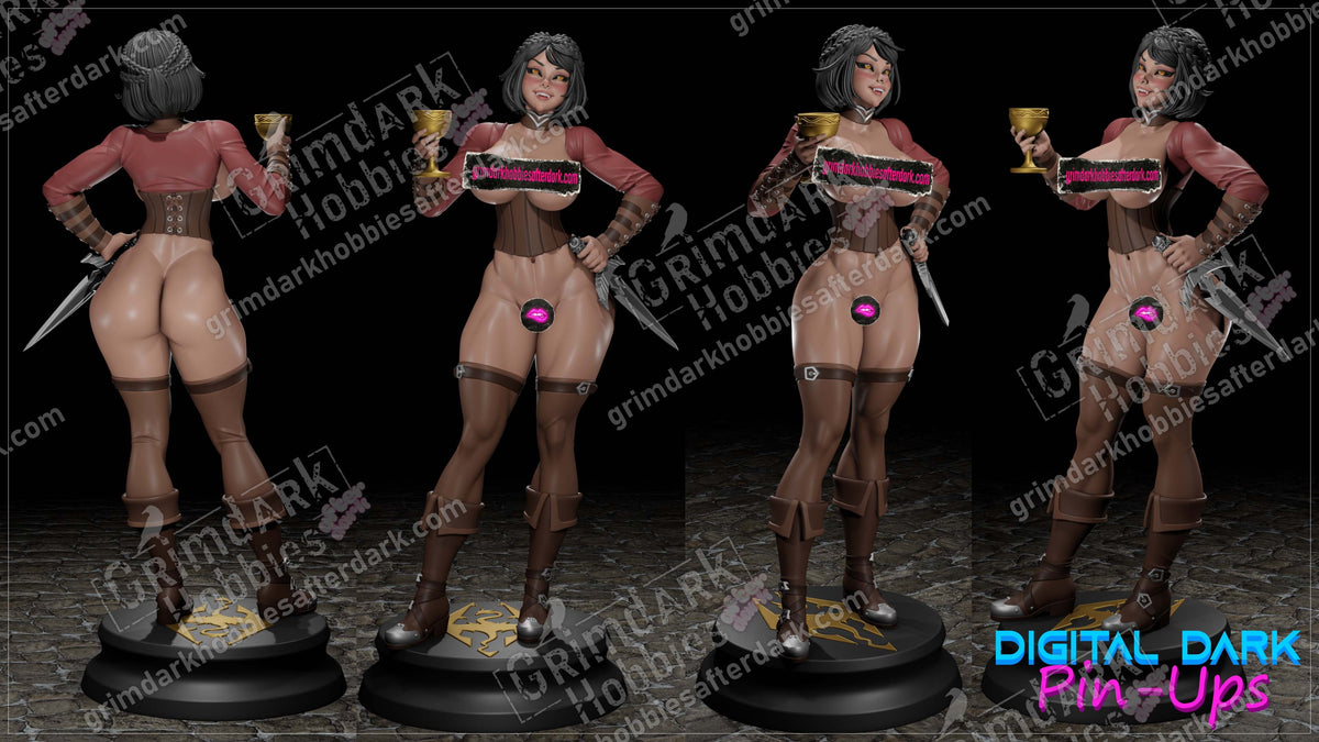 Serana resin pin-up figure kit by Digital Dark Pin-Ups, 1:10 to 1:4 scale, view 1 of 3