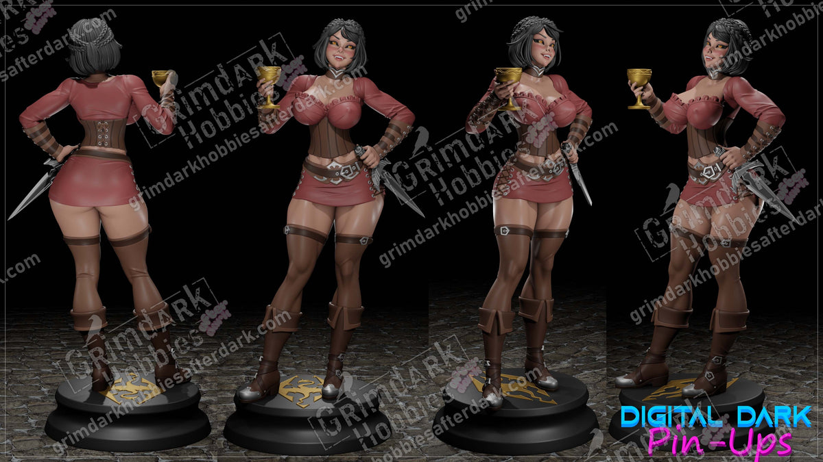 Serana resin pin-up figure kit by Digital Dark Pin-Ups, 1:10 to 1:4 scale, view 1 of 3
