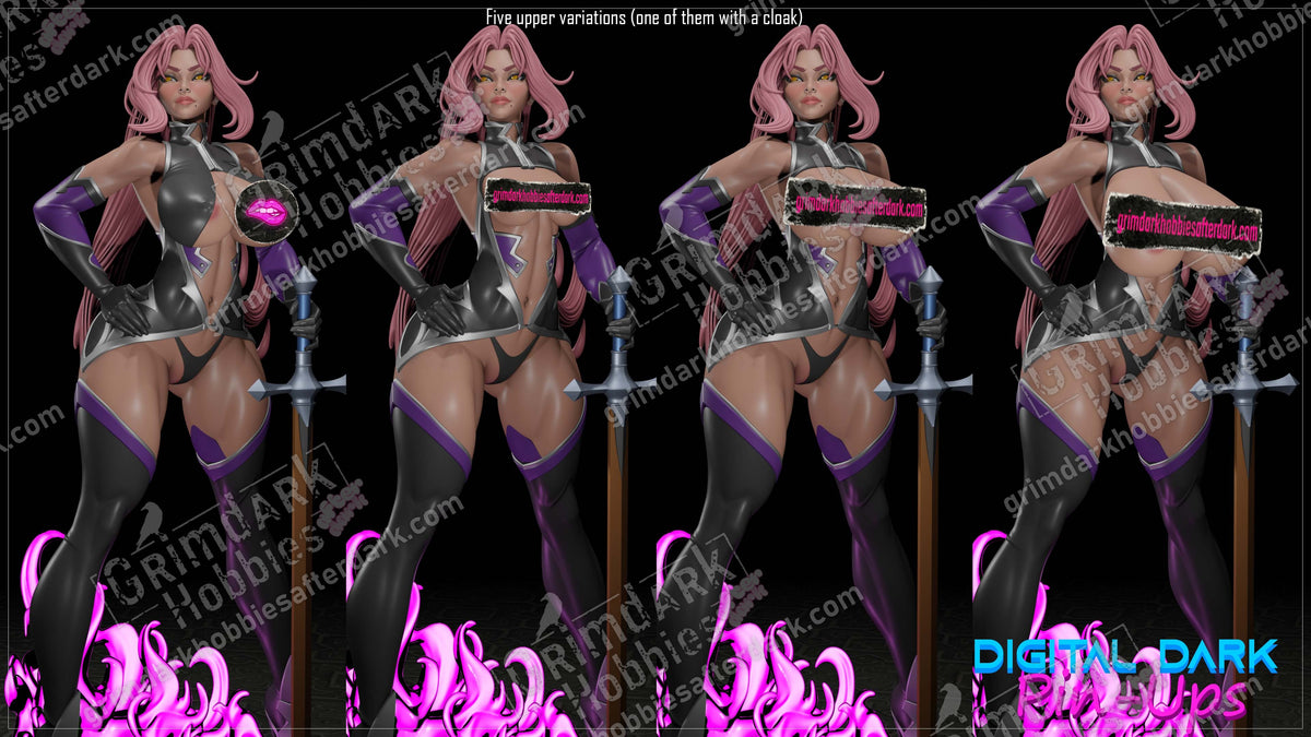 Ingrid Hell Knight resin pin-up figure kit by Digital Dark Pin-Ups, 1:10 to 1:4 scale, view 1 of 7