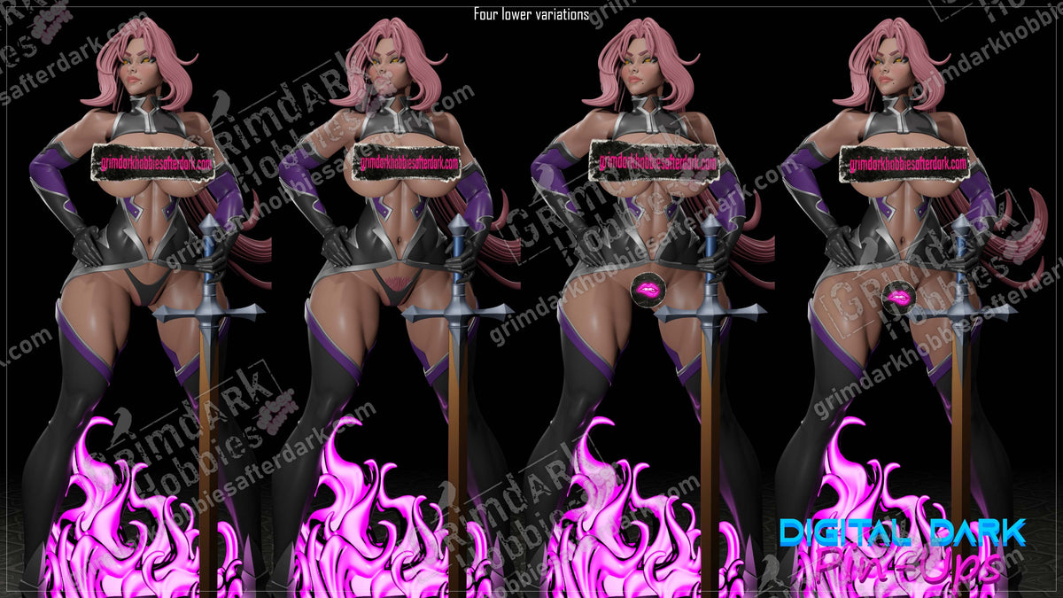 Ingrid Hell Knight resin pin-up figure kit by Digital Dark Pin-Ups, 1:10 to 1:4 scale, view 1 of 7