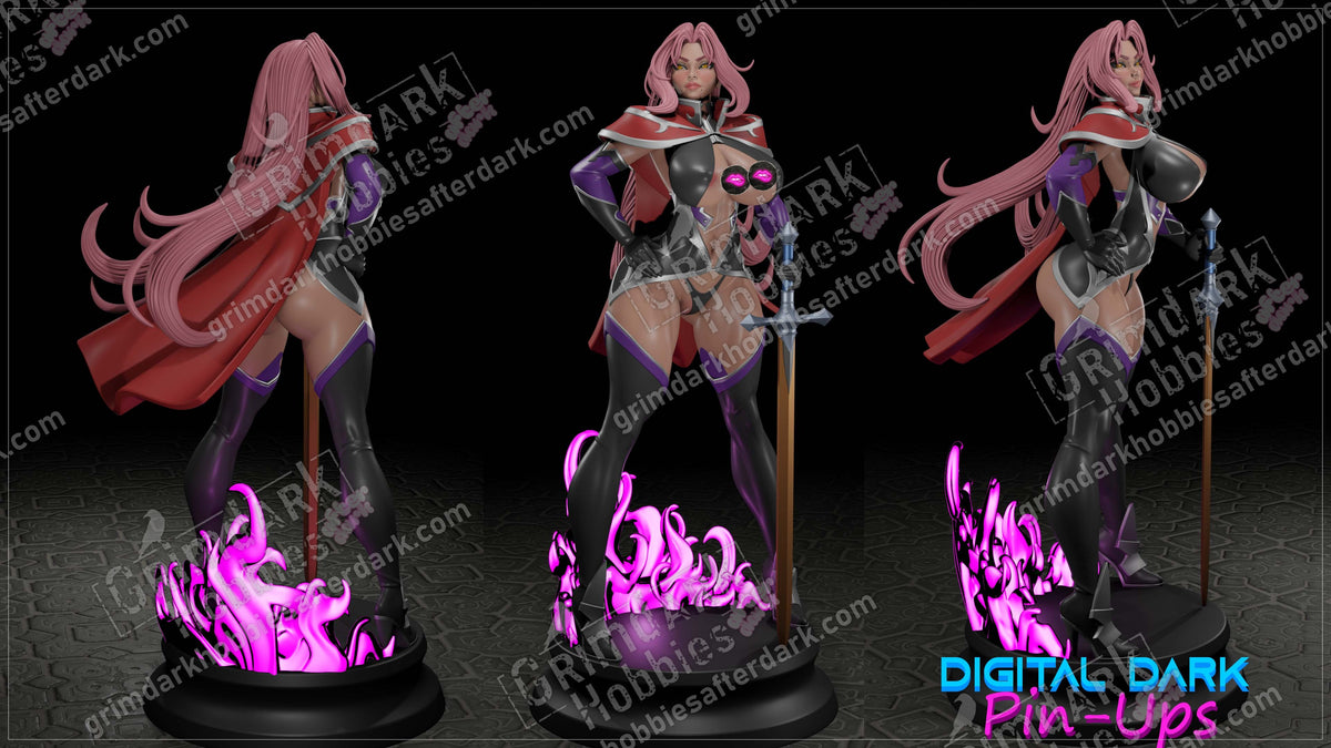 Ingrid Hell Knight resin pin-up figure kit by Digital Dark Pin-Ups, 1:10 to 1:4 scale, view 1 of 7
