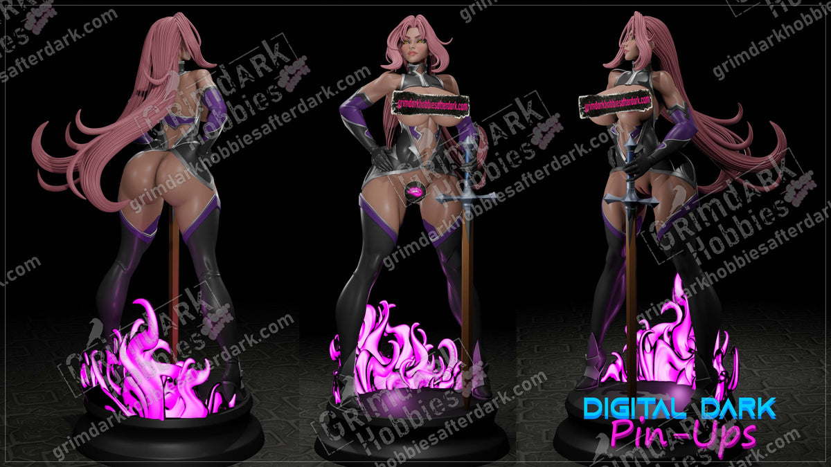 Ingrid Hell Knight resin pin-up figure kit by Digital Dark Pin-Ups, 1:10 to 1:4 scale, view 1 of 7
