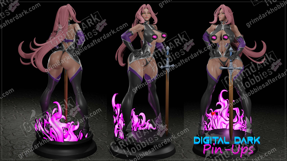 Ingrid Hell Knight resin pin-up figure kit by Digital Dark Pin-Ups, 1:10 to 1:4 scale, view 1 of 7