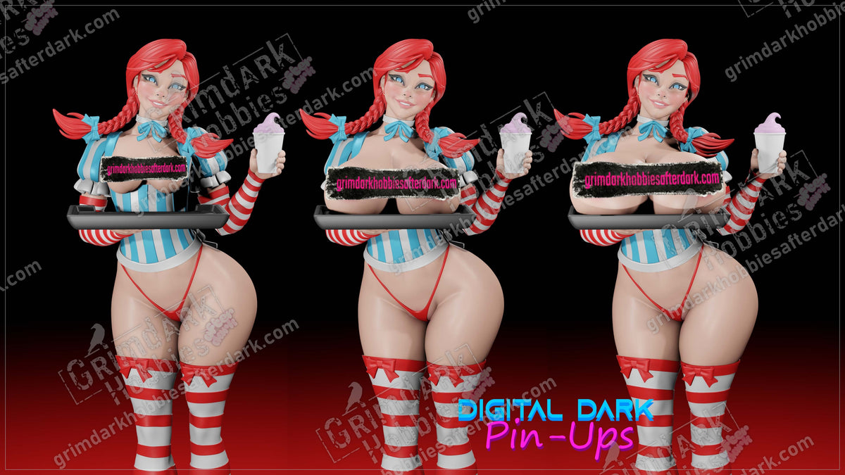 Wendy resin pin-up figure kit by Digital Dark Pin-Ups, 1:10 to 1:4 scale, view 1 of 8