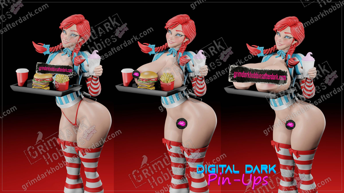 Wendy resin pin-up figure kit by Digital Dark Pin-Ups, 1:10 to 1:4 scale, view 1 of 8