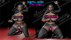 Morticia resin pin-up figure kit by Digital Dark Pin-Ups, 1:10 to 1:4 scale, view 1 of 1