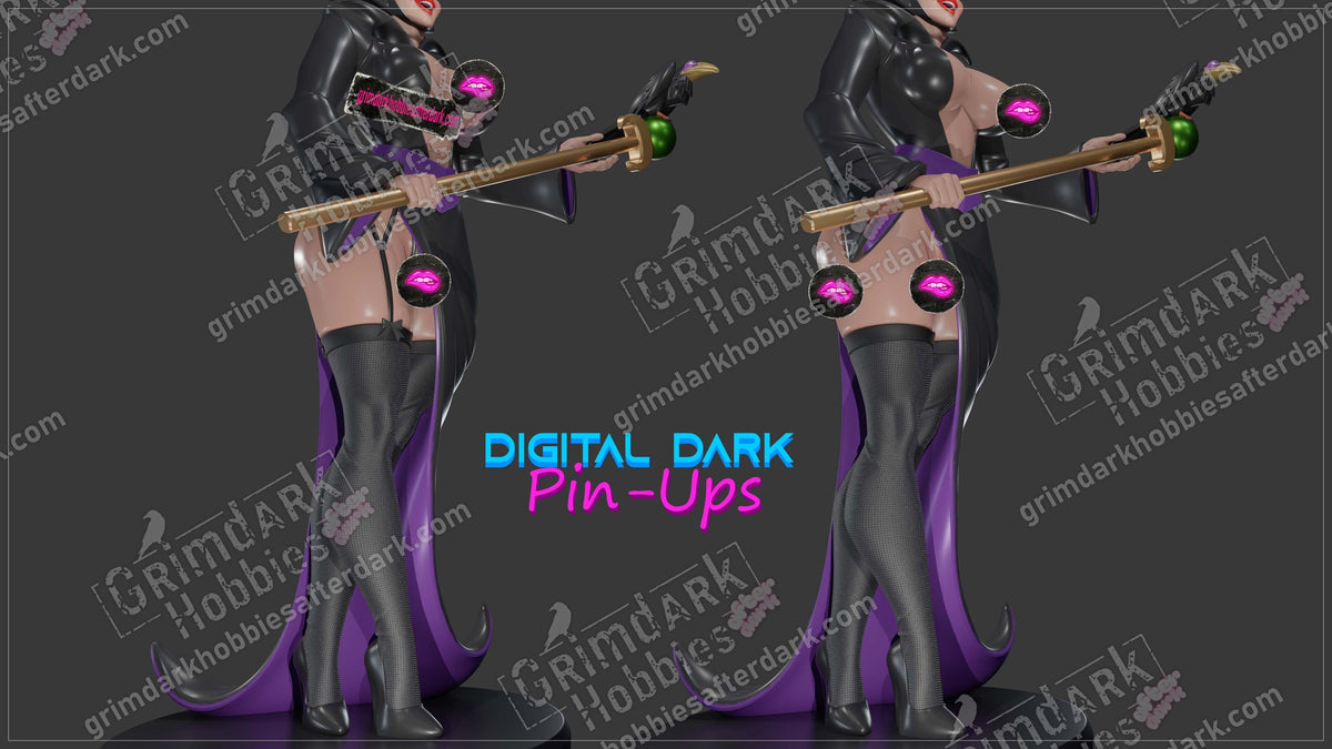 Maleficent resin pin-up figure kit by Digital Dark Pin-Ups, 1:10 to 1:4 scale, view 1 of 5