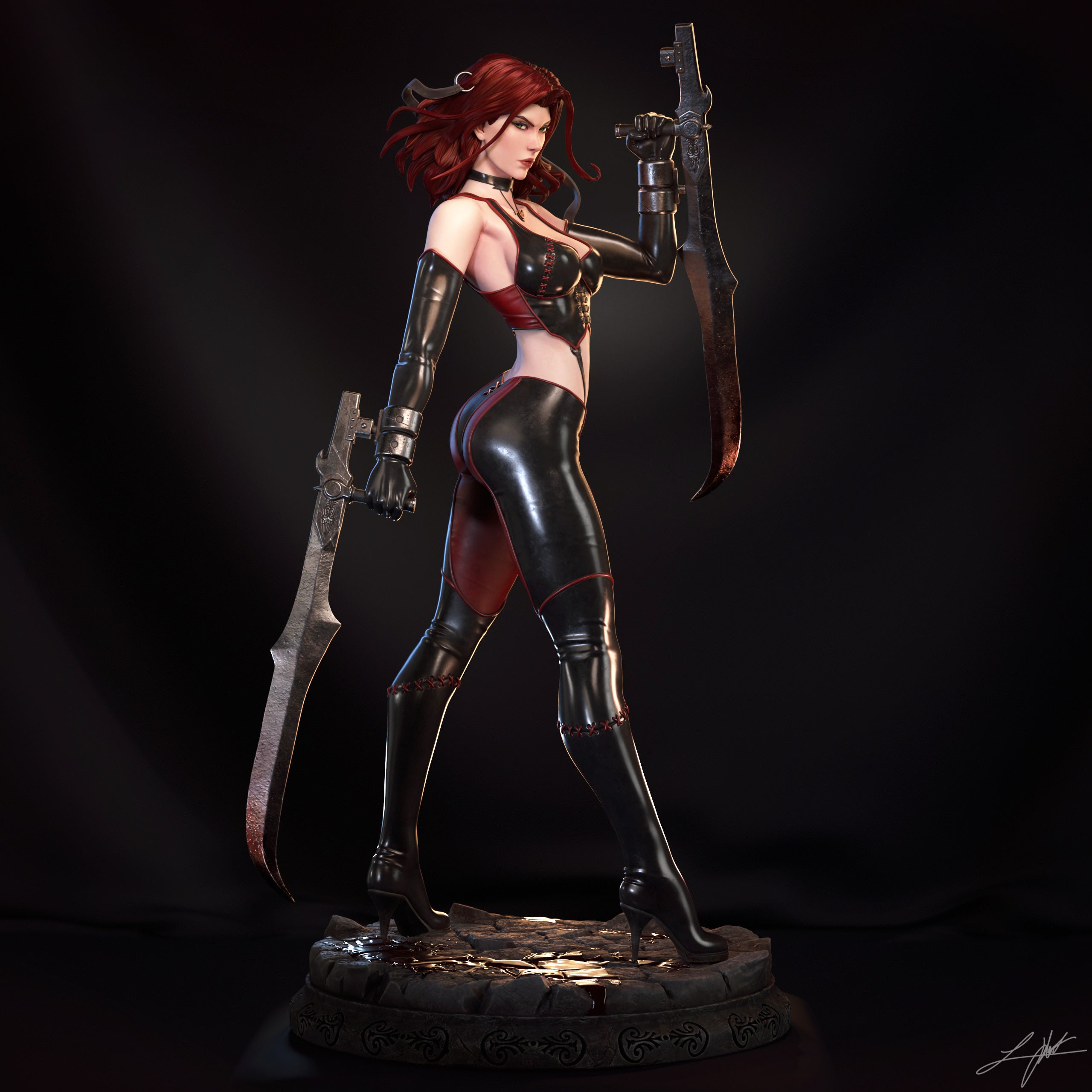 ABE3D Bloodrayne Fan Art 1:10-1:4 Scale Print-to-Order 3D Printed Resin Model Kit