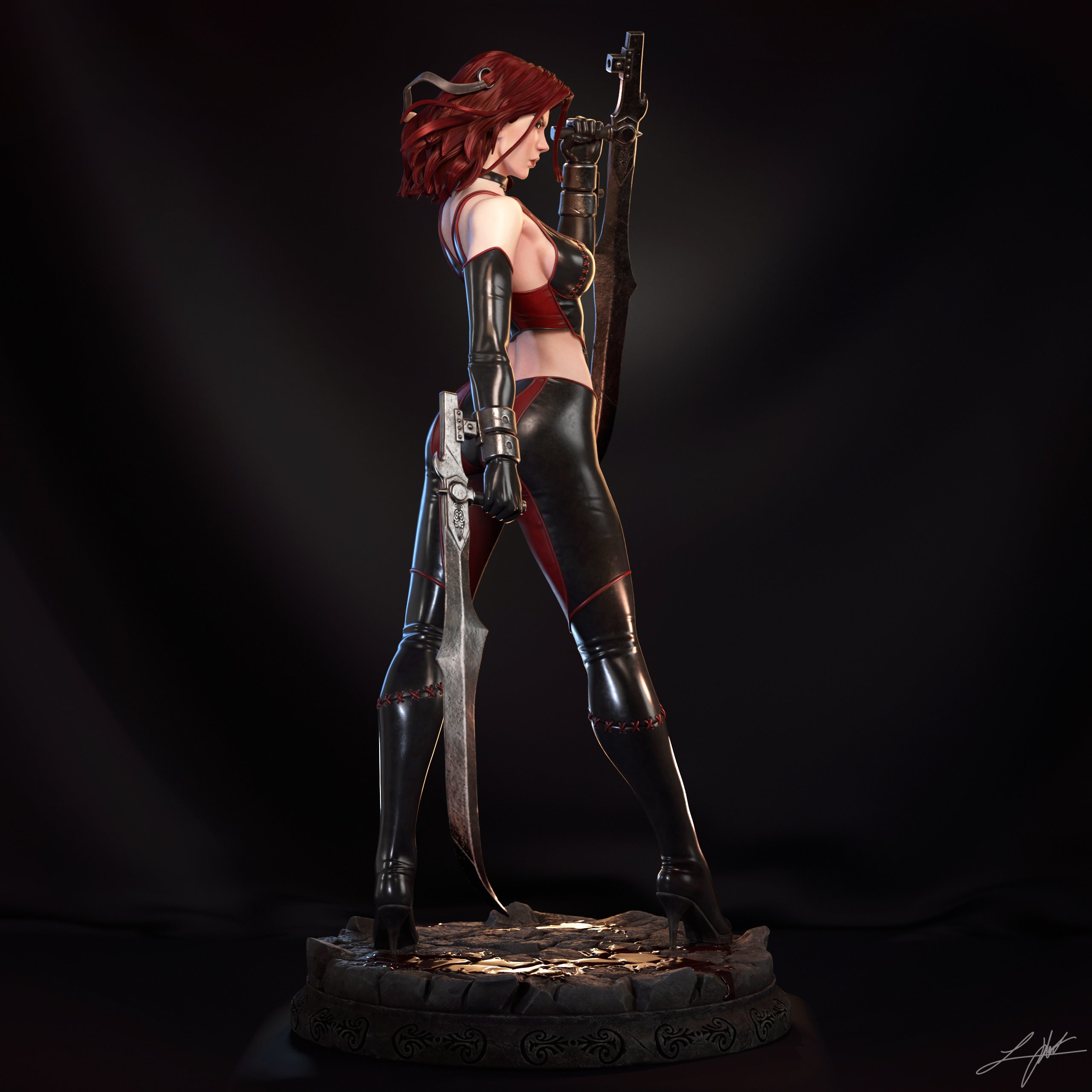 ABE3D Bloodrayne Fan Art 1:10-1:4 Scale Print-to-Order 3D Printed Resin Model Kit