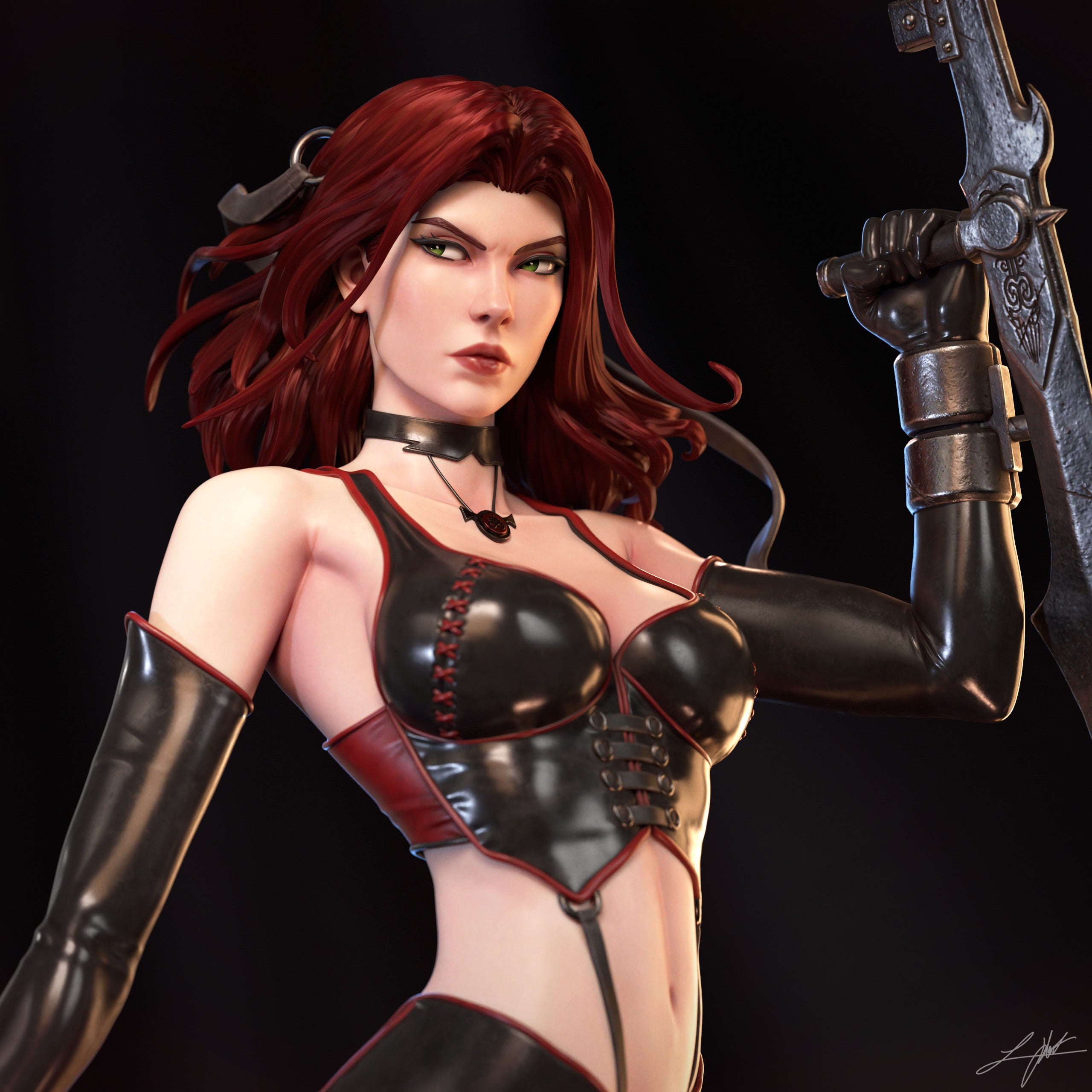 ABE3D Bloodrayne Fan Art 1:10-1:4 Scale Print-to-Order 3D Printed Resin Model Kit