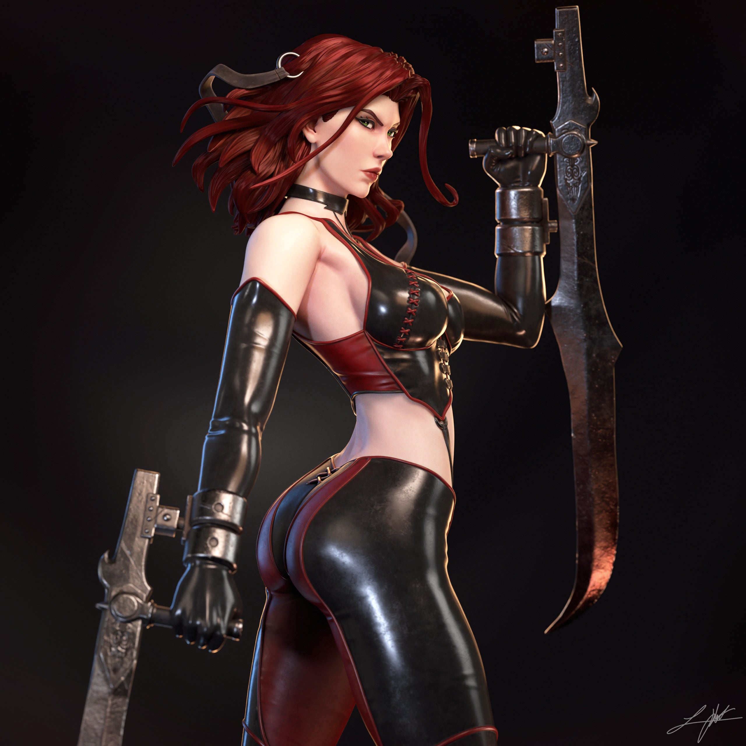 ABE3D Bloodrayne Fan Art 1:10-1:4 Scale Print-to-Order 3D Printed Resin Model Kit