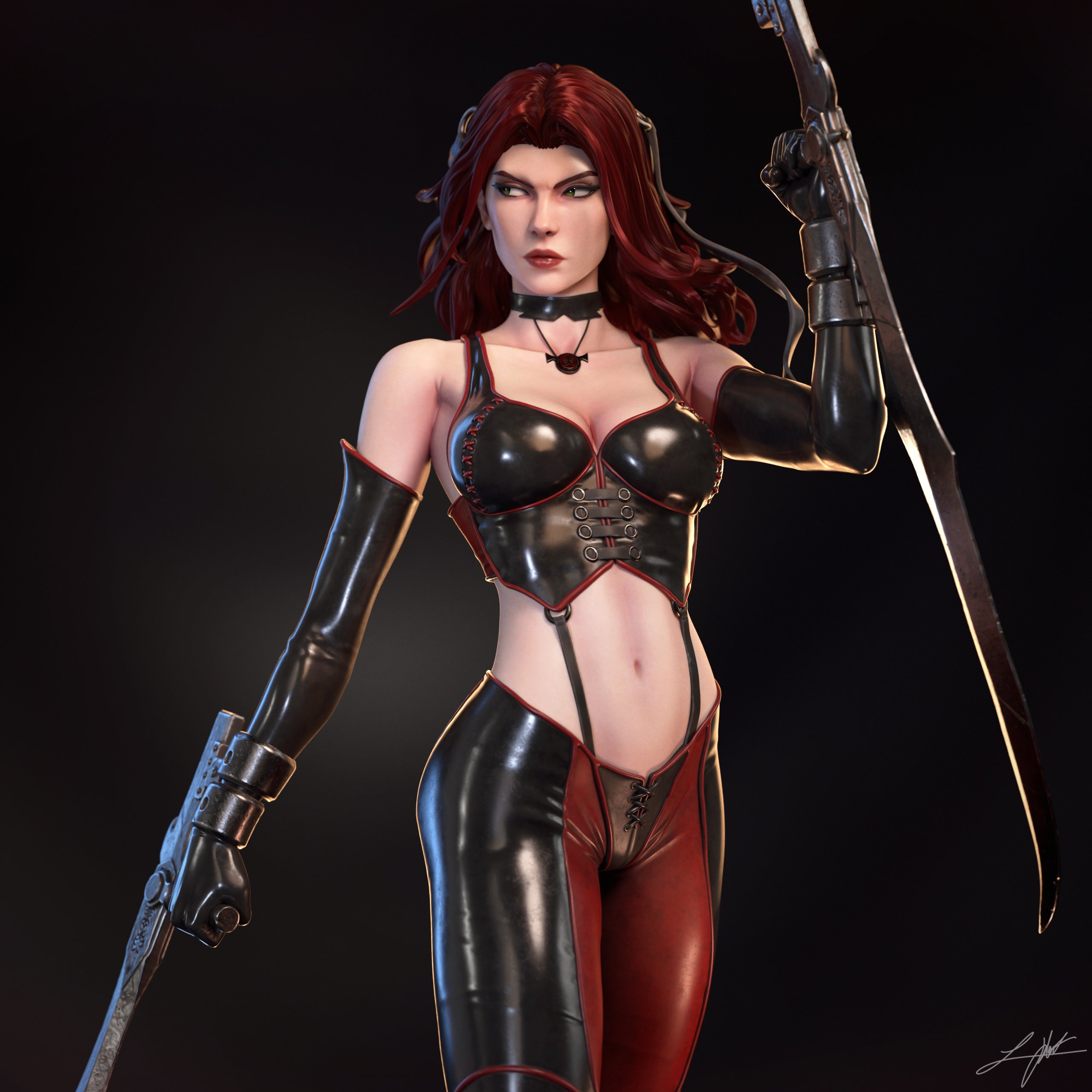 ABE3D Bloodrayne Fan Art 1:10-1:4 Scale Print-to-Order 3D Printed Resin Model Kit