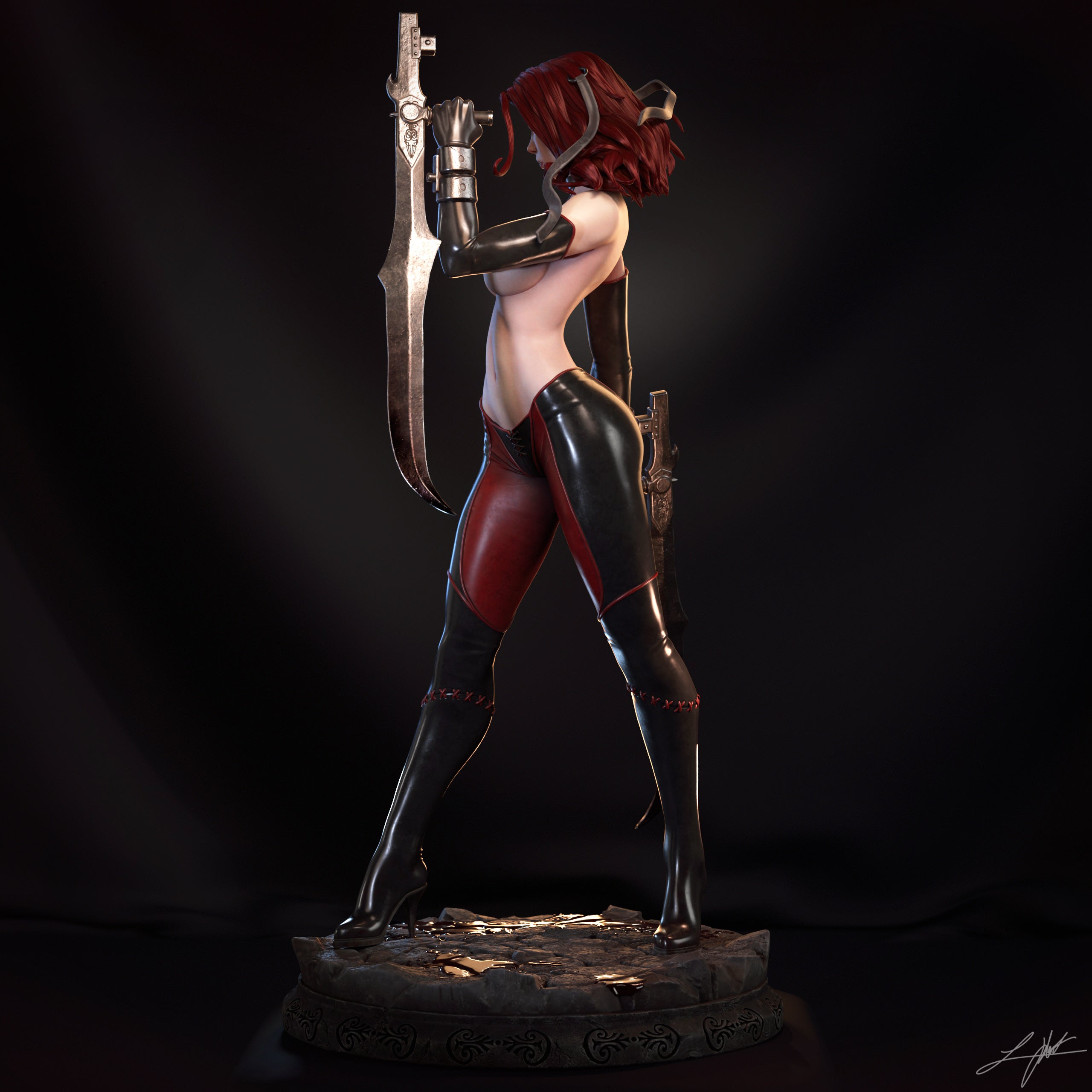 ABE3D Bloodrayne Fan Art 1:10-1:4 Scale Print-to-Order 3D Printed Resin Model Kit