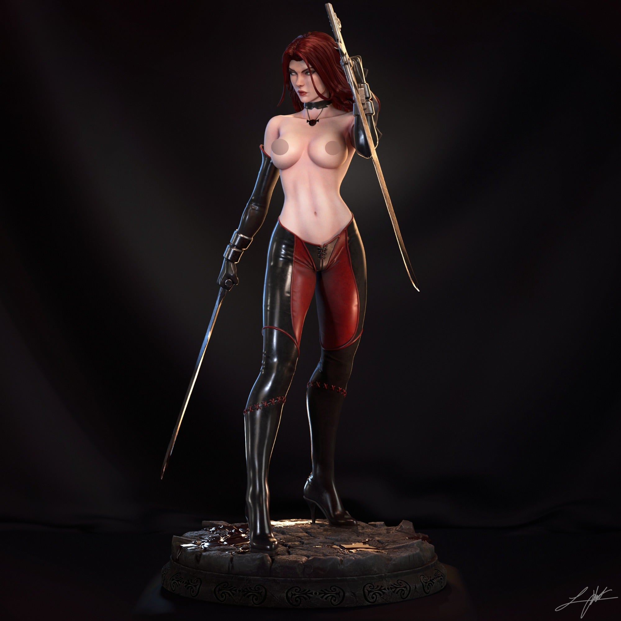 ABE3D Bloodrayne Fan Art 1:10-1:4 Scale Print-to-Order 3D Printed Resin Model Kit