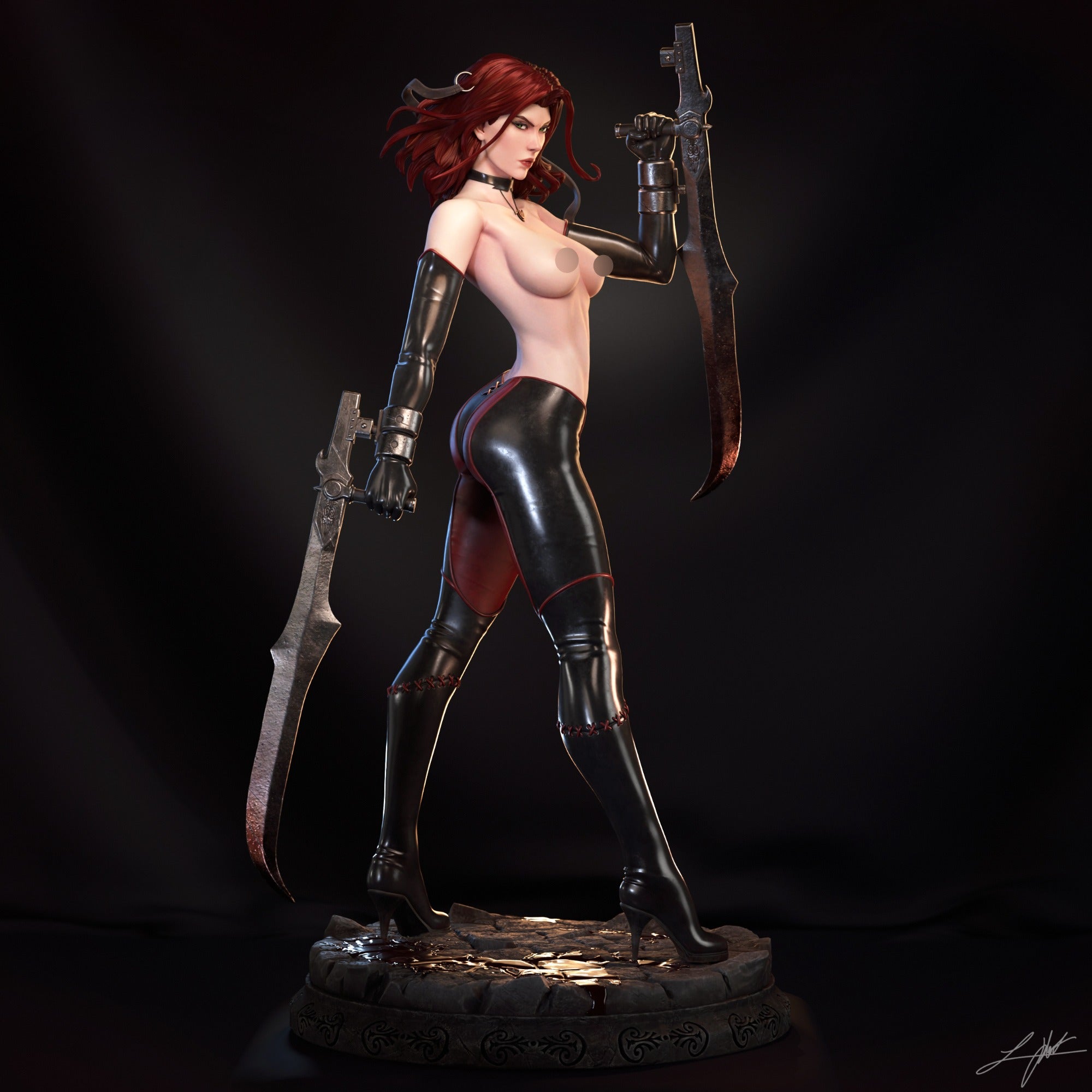 ABE3D Bloodrayne Fan Art 1:10-1:4 Scale Print-to-Order 3D Printed Resin Model Kit