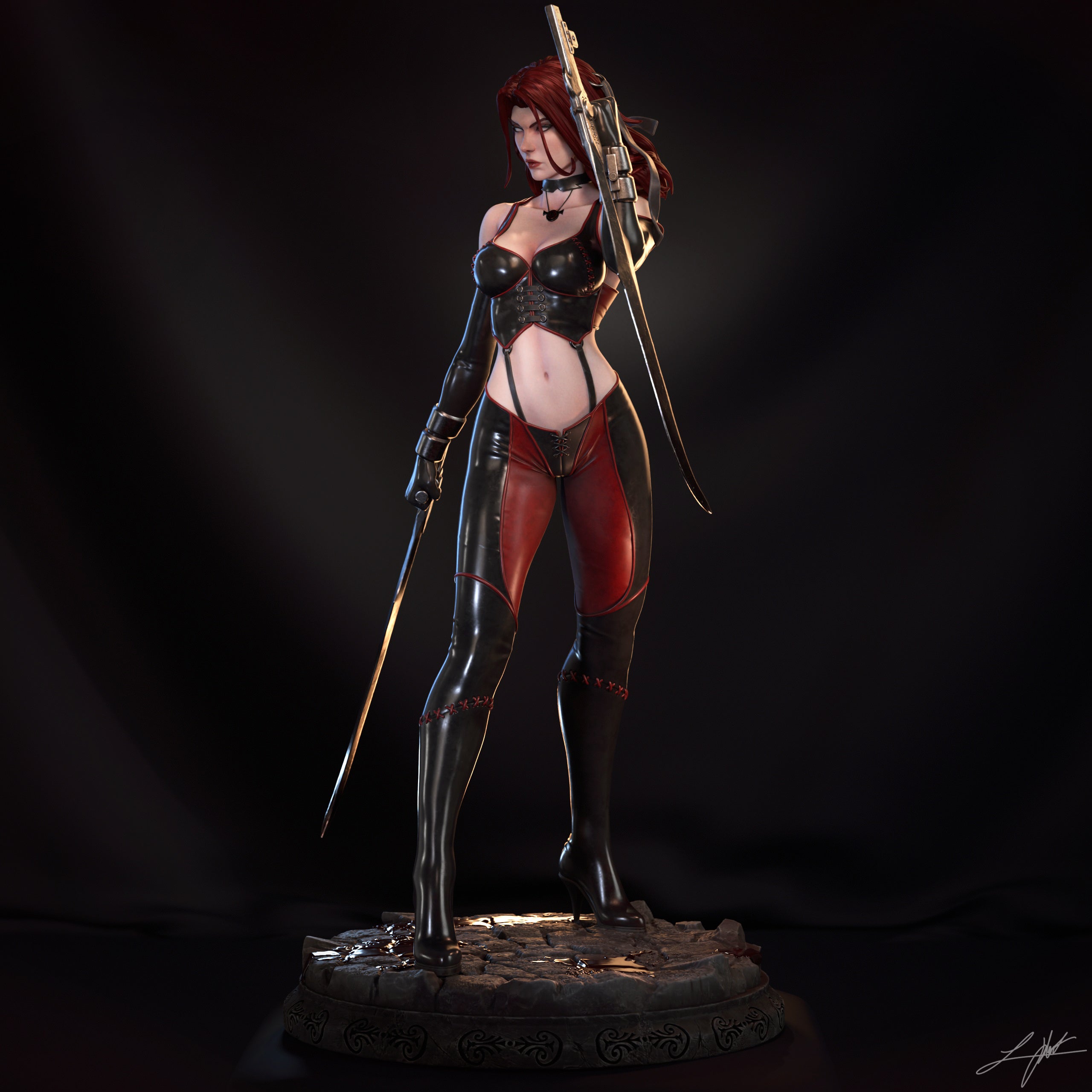 ABE3D Bloodrayne Fan Art 1:10-1:4 Scale Print-to-Order 3D Printed Resin Model Kit