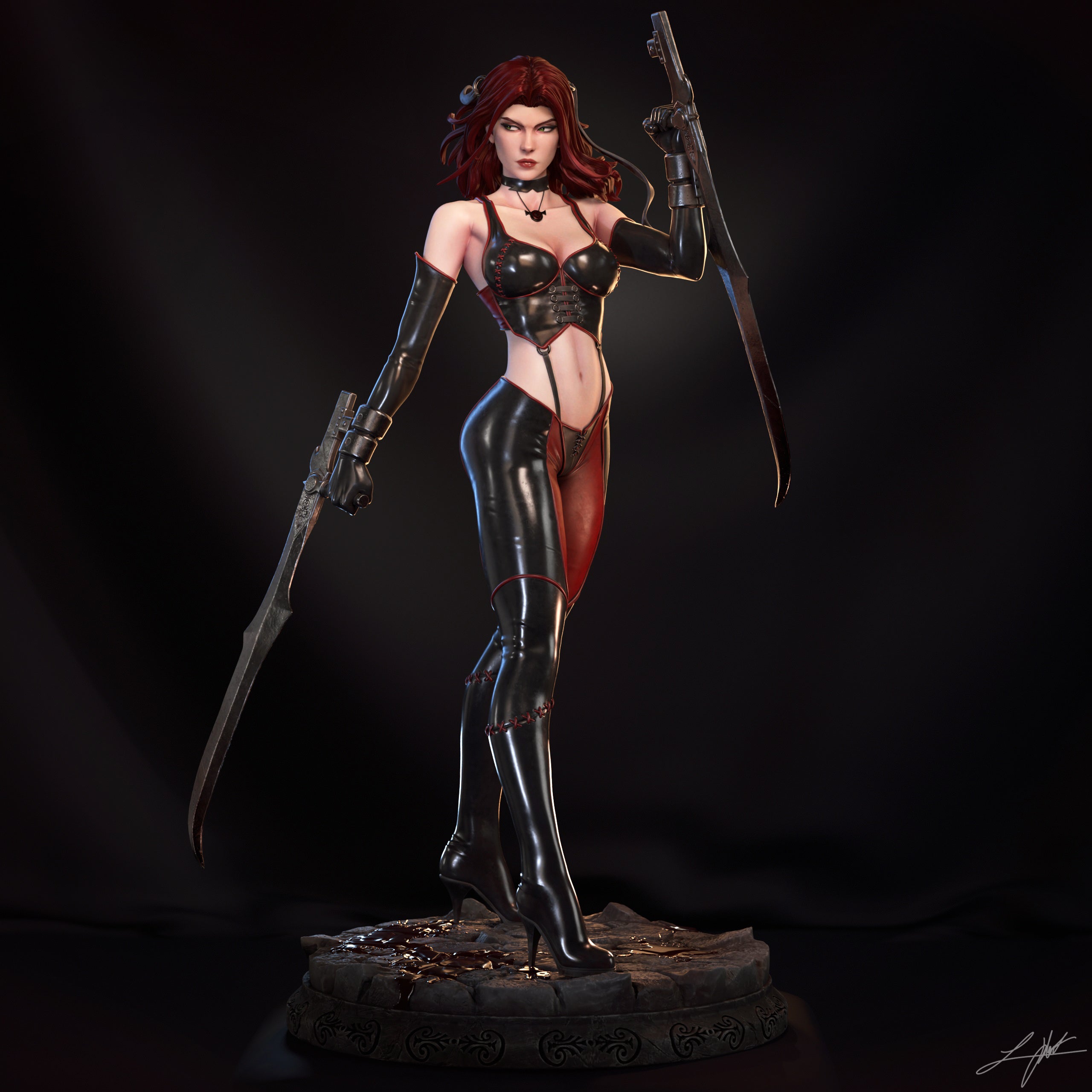 ABE3D Bloodrayne Fan Art 1:10-1:4 Scale Print-to-Order 3D Printed Resin Model Kit