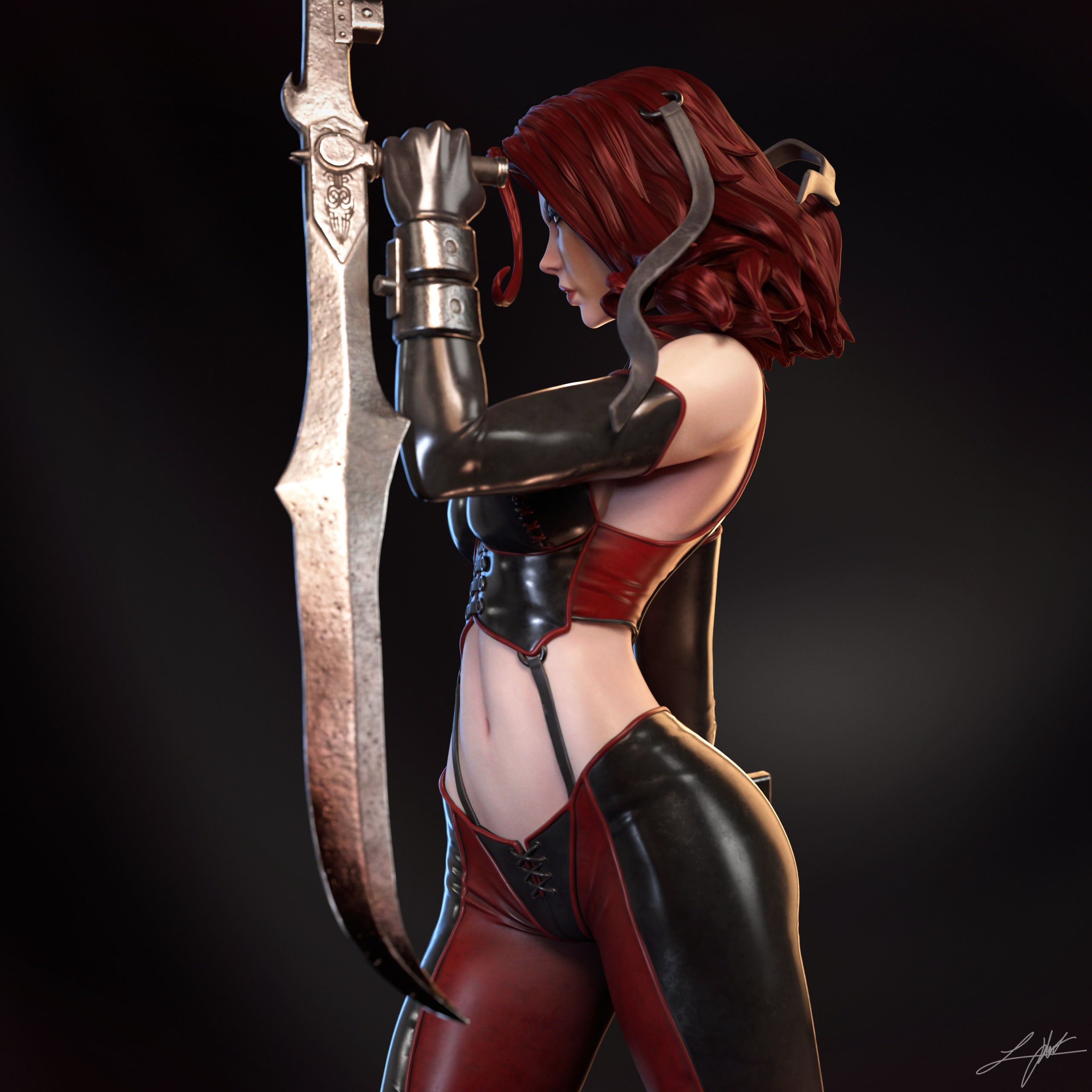ABE3D Bloodrayne Fan Art 1:10-1:4 Scale Print-to-Order 3D Printed Resin Model Kit